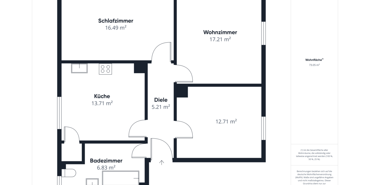 Etagenwohnung Siegen Geisweid - 3 Zimmer, 73 m&sup2;, 680&euro; | Angebot:27348054