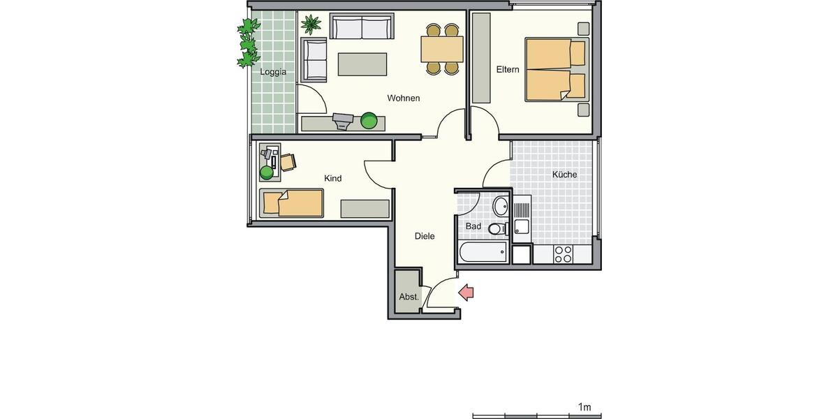 Etagenwohnung Kreuztal - 3 Zimmer, 80 m&sup2;, 456&euro; | Angebot:26085842