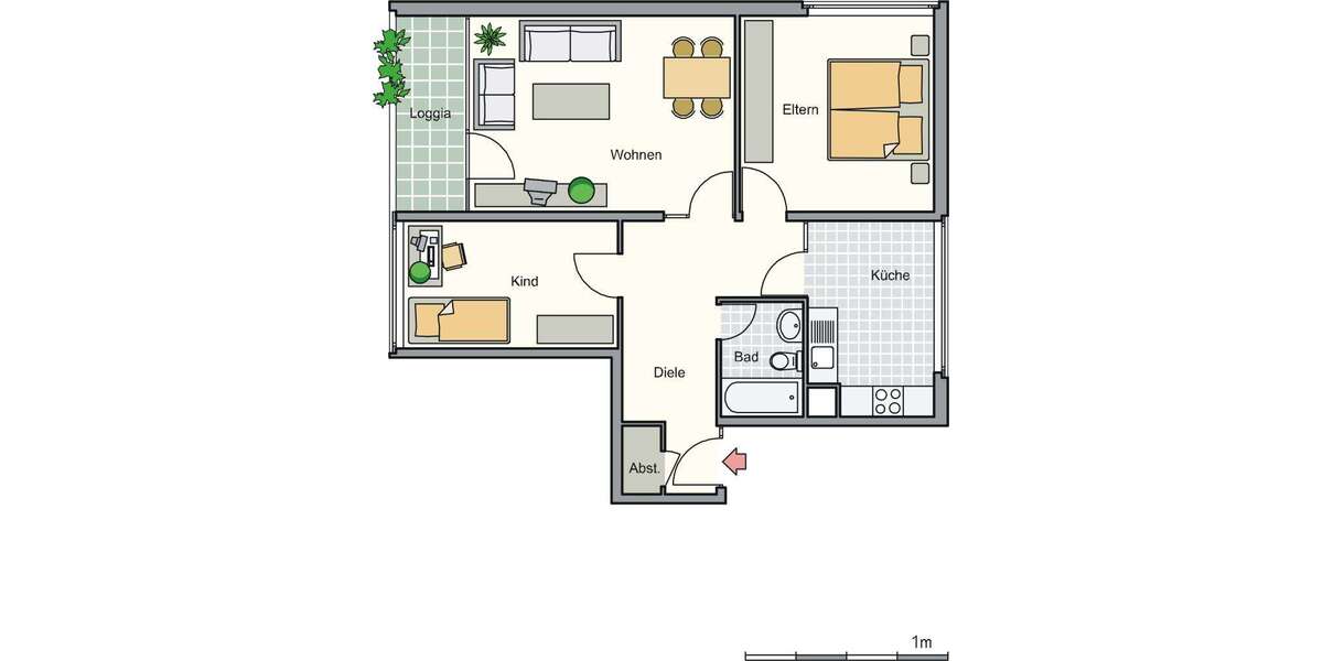 Etagenwohnung Kreuztal - 3 Zimmer, 80 m&sup2;, 456&euro; | Angebot:26098527